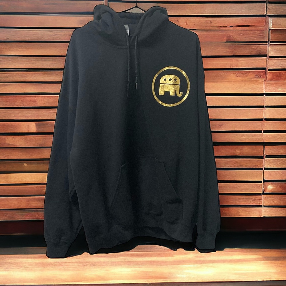 🇺🇸GOP Gold Elephant Logo Drawstring Hoodie!